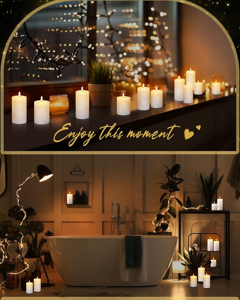 VIHOSE 9 Pack White Flameless Candles Set with Remote and Timer Flickering Fl...