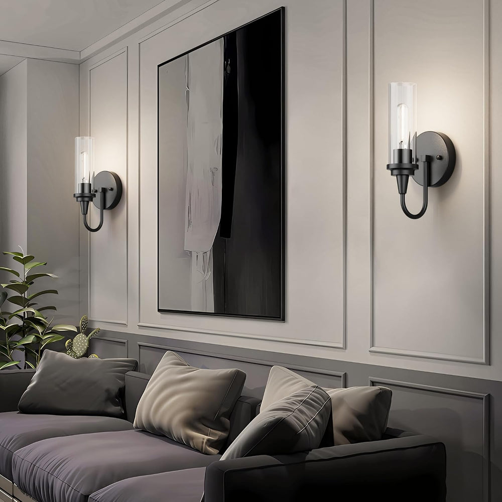 Aipsun Black Wall Sconces Set of Two, Sconces Wall Lighting Hardwired Wall Sc...
