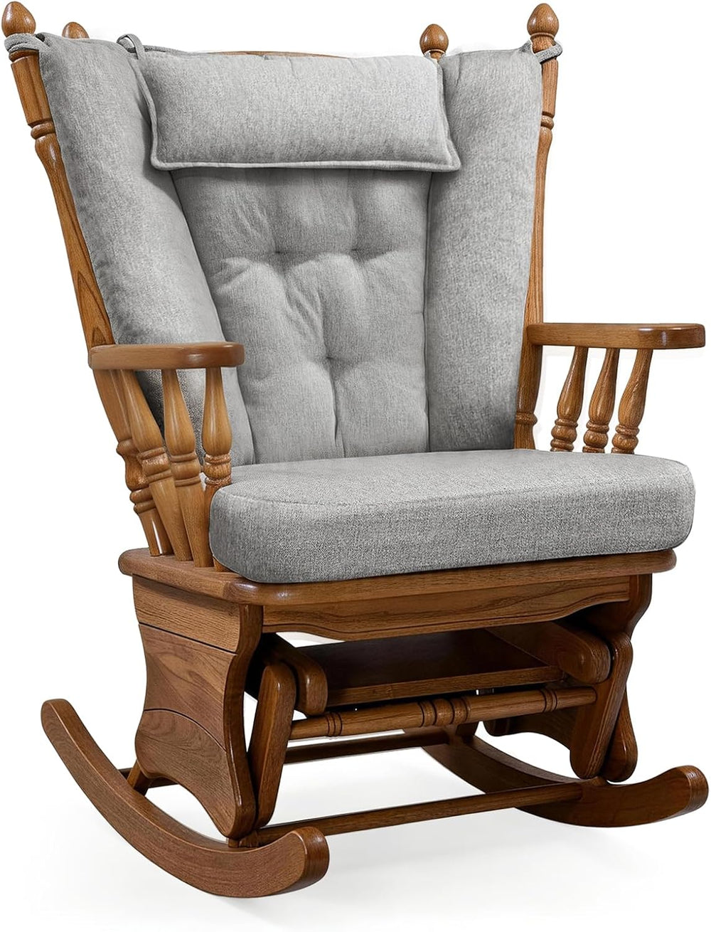 Wingback Rocking Chair Cushion with Neck Pillow High-Density Foam Indoor Rock...