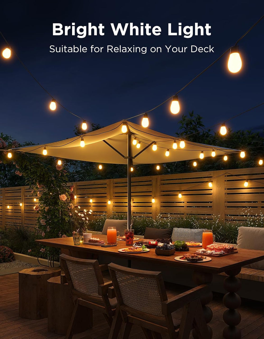 Govee S14 Bulb Outdoor String Lights 2, 96ft RGBICWW, 30 LED Bulbs, IP66