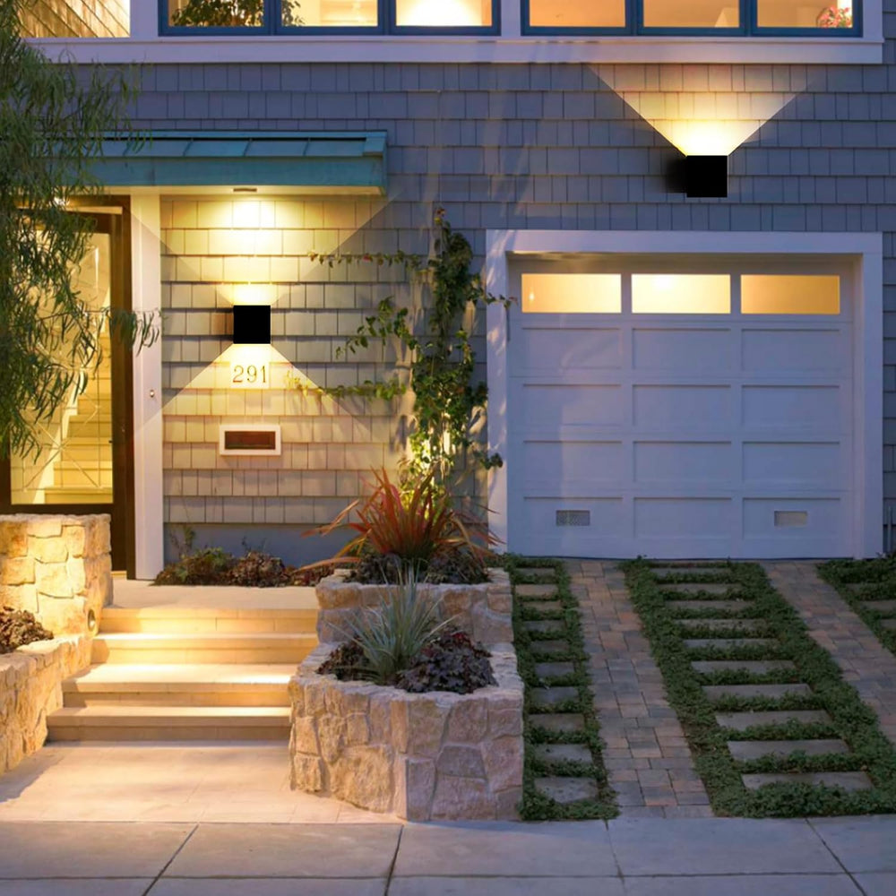 Mille Lucciole 12W 2Pack Outdoor Wall Lights Exterior/Interior,LED Black Outd...