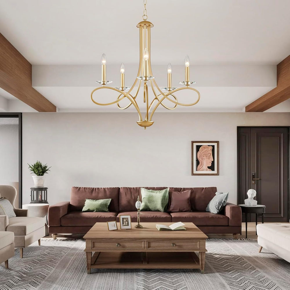 Saint Mossi 5-Lights Gold Modern Chandelier Lighting Fixture, Modern Pendant ...