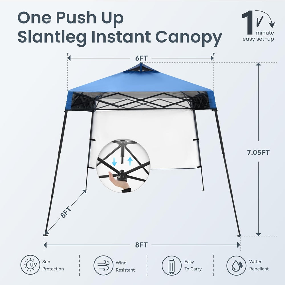 PHI VILLA 8x8ft Pop Up Canopy Tent Instant Portable Shelter