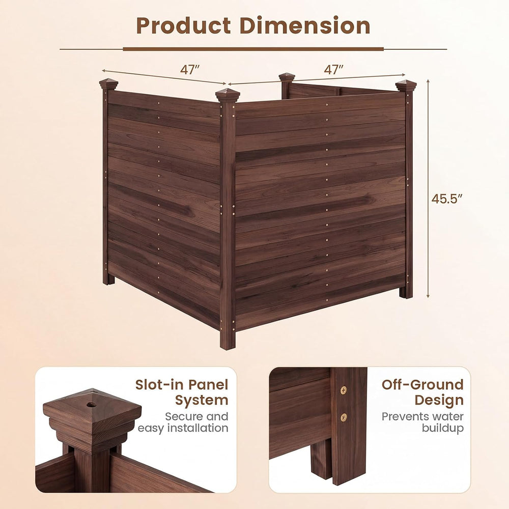 Giantex 3 Panels Wooden Privacy Fence with Stakes, 47" W x 45.5" H,...