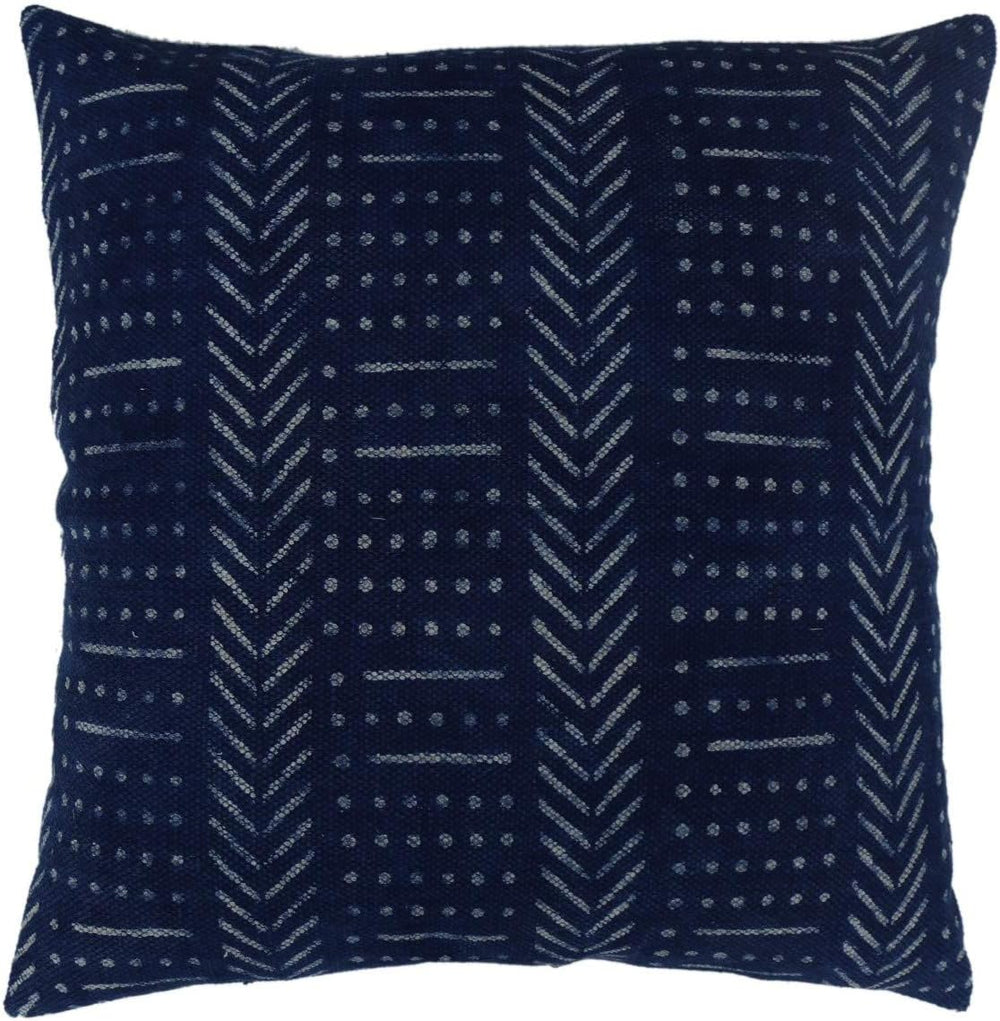 Trade Star 100% Cotton Handloomed Mudcloth Cushion Cover Indigo Hand Block Pr...