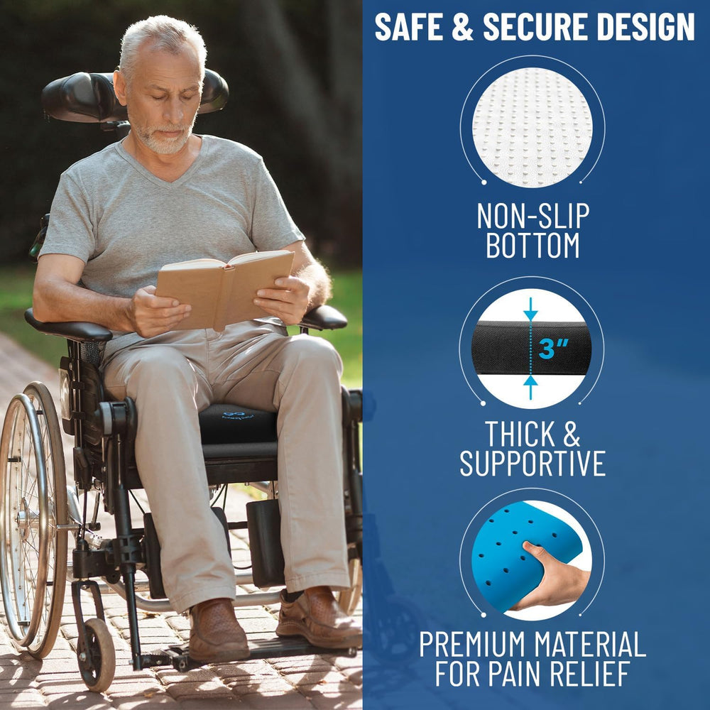 Everlasting Comfort Ventilated Wheelchair Cushions for Pressure Relief - Gel ...