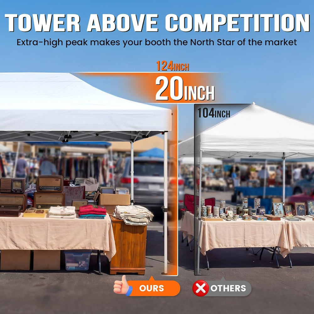 Quictent 10x20 Heavy Duty Pop up Canopy Tent with Wheeled Bag
