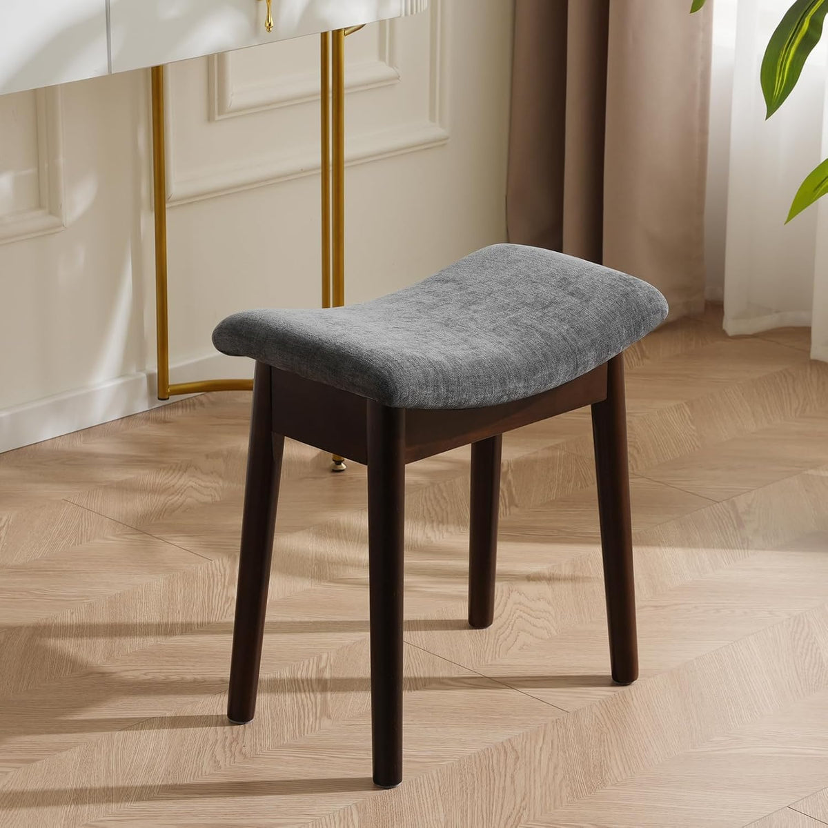 18" small vanity chair ottoman bench saddle cushion, main product view