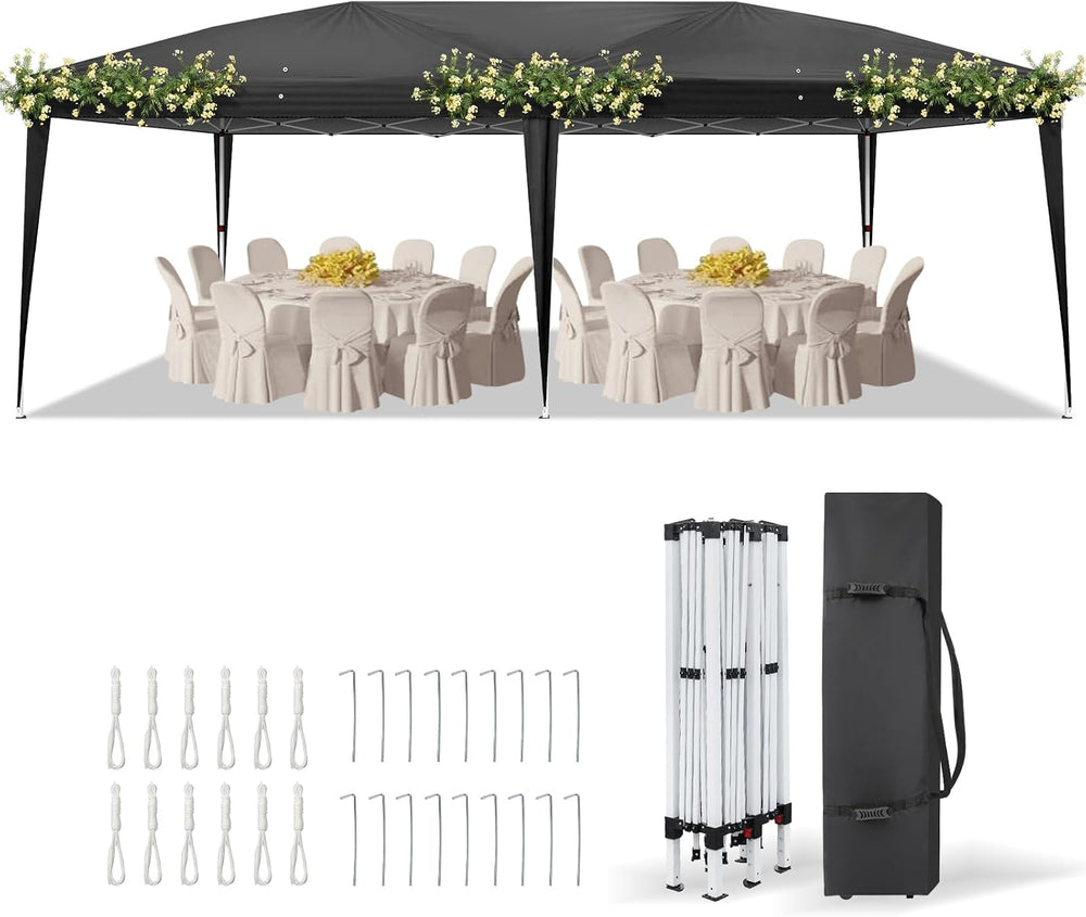 VINGLI 10'x20' Pop Up Canopy Tent with Carry Bag, Portable Instant Pa...