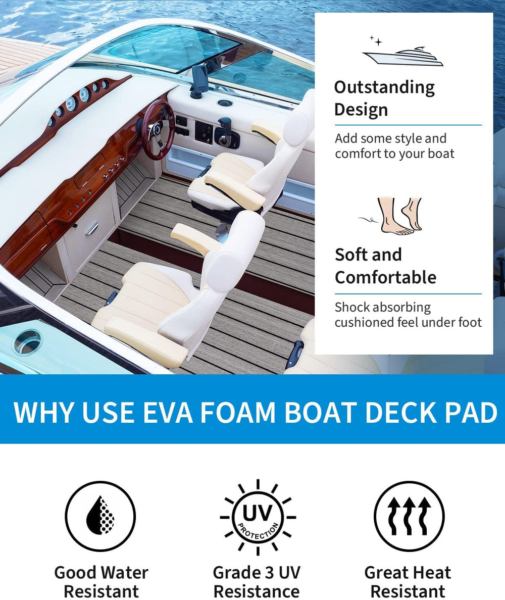 OCEANBROAD Boat Flooring 96''x16.8''/28.8''/36'&#...