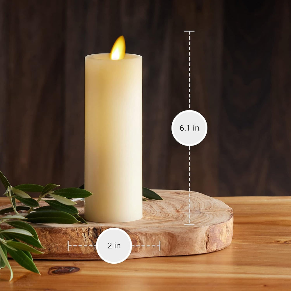 Luminara Classic Slim Flameless LED Candle, Ivory 2" x 6.1", Batter...