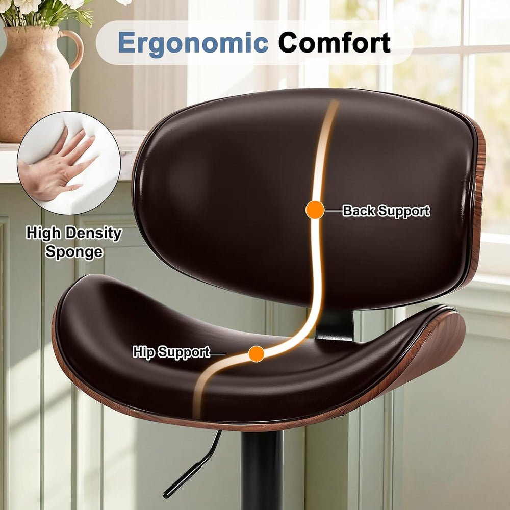 DUMOS Swivel Bar Stools Set of 2, Adjustable Counter Height Bar Chairs