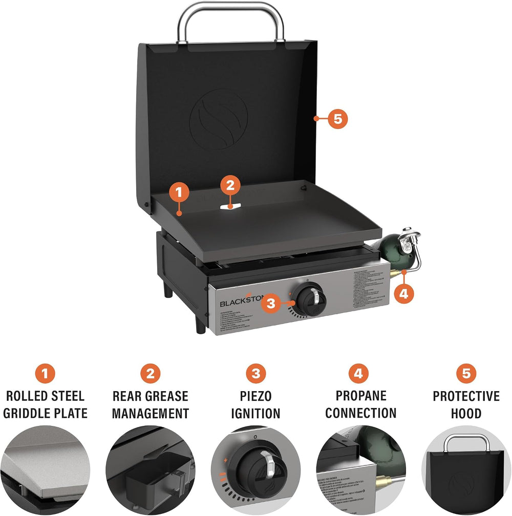 Blackstone® 1814 Propane Gas Griddle, 17 Inch, Black