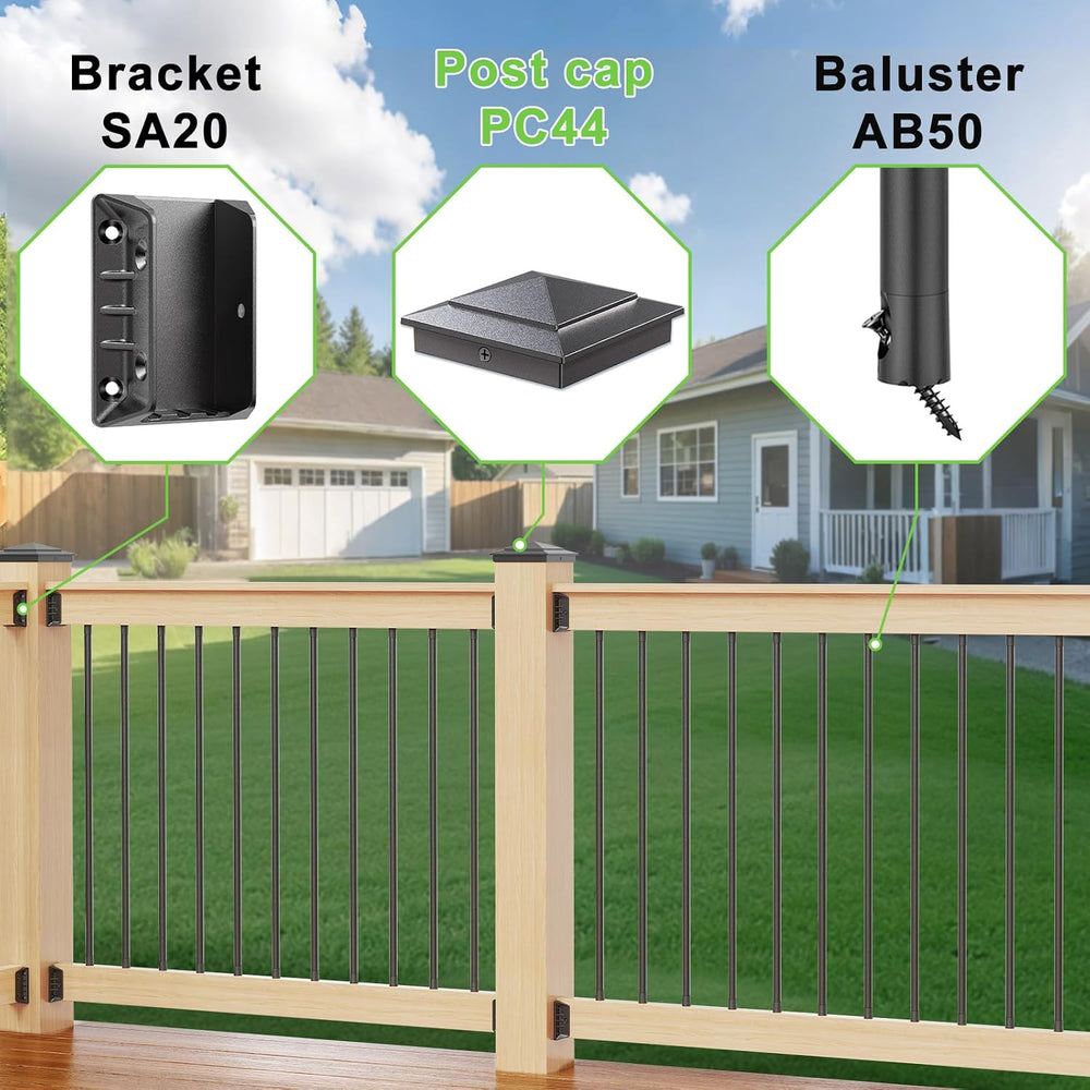 10 Pack 4x4 Post Caps, Aluminum Fence Post Cap for True 3.5"x3.5" W...
