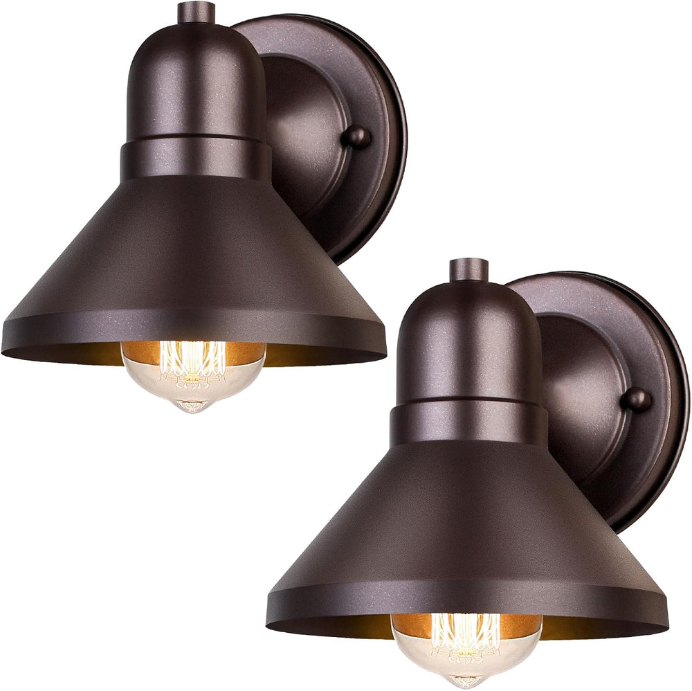 Brightever Outdoor Barn Wall Light Fixtures, 2-Pack Brown Exterior Wall Lante...
