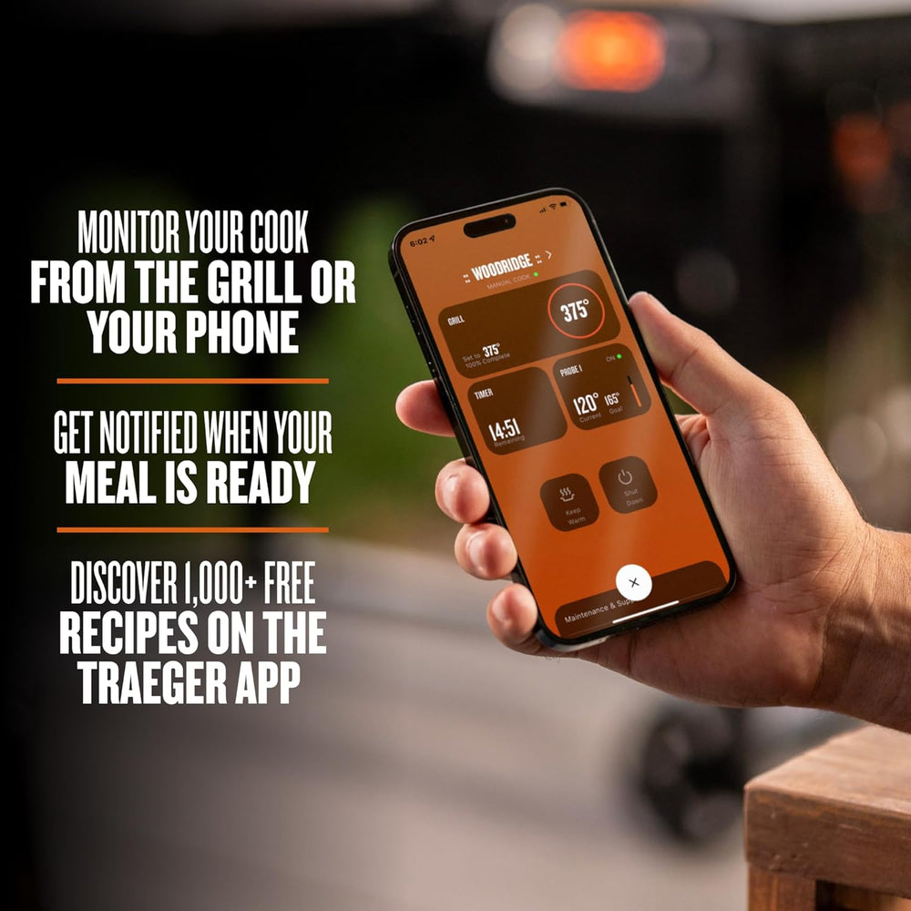 Traeger Woodridge Wood Pellet Grill & Smoker, 860 Sq In, WiFi