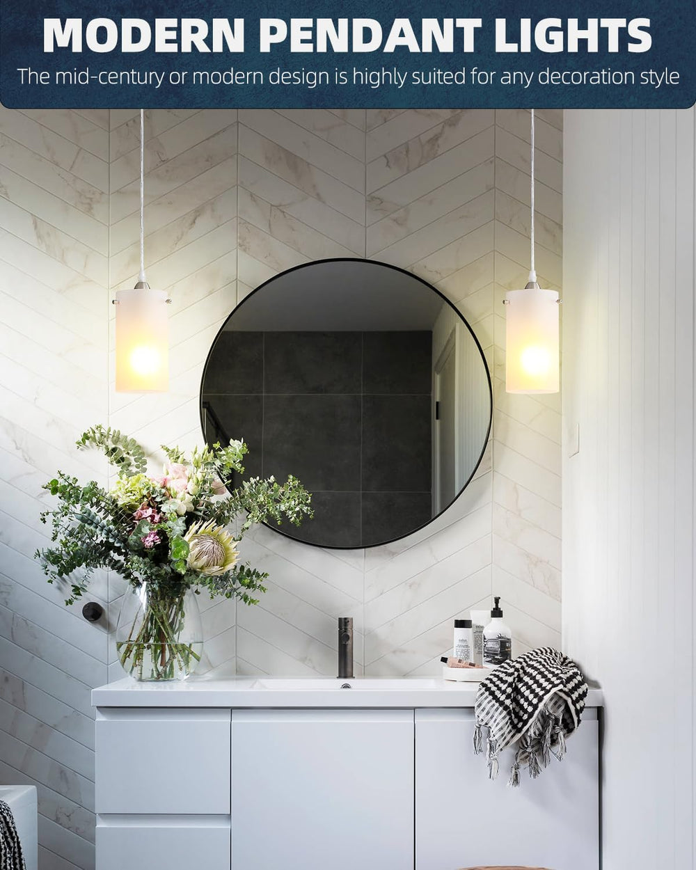 1-Light Mini Pendant Light Fixtures, Modern Chandelier Hanging Ceiling Light ...