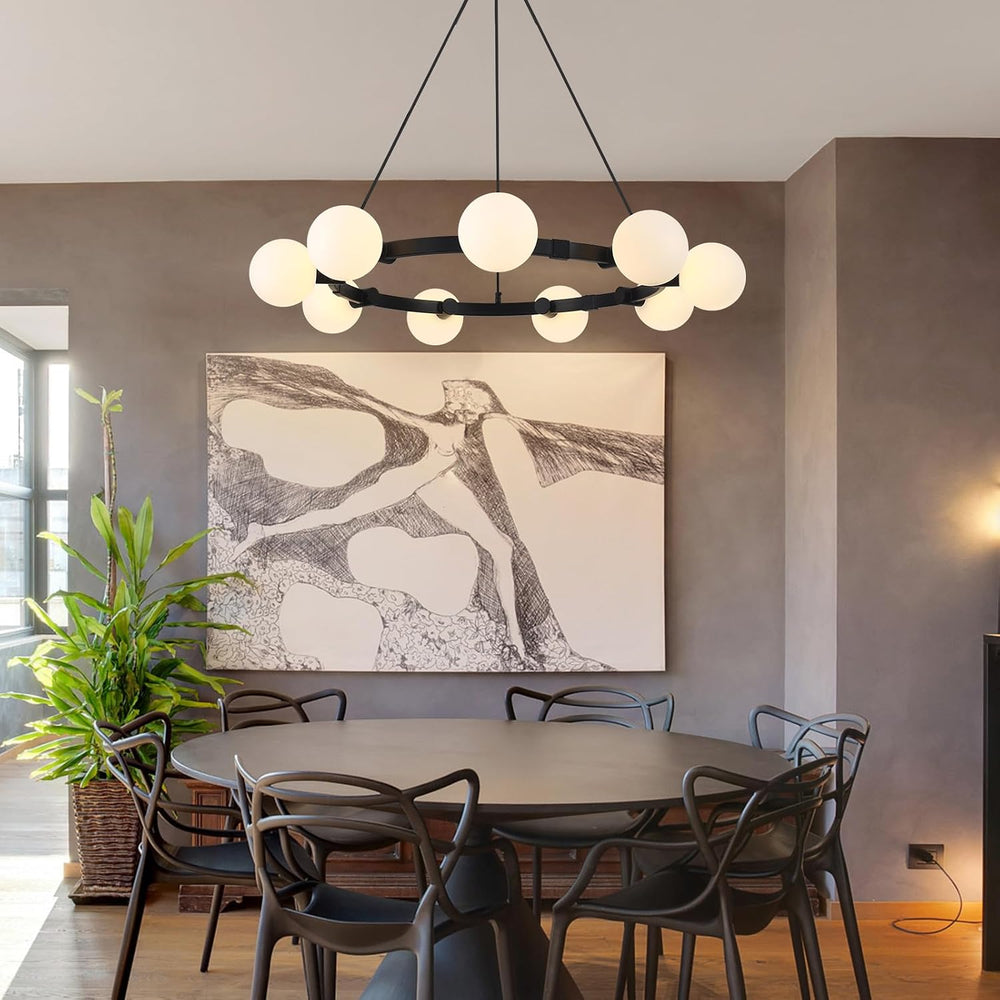 9-Light Modern Chandelier for Dining Room, Sputnik Ceiling Light Fixture with...