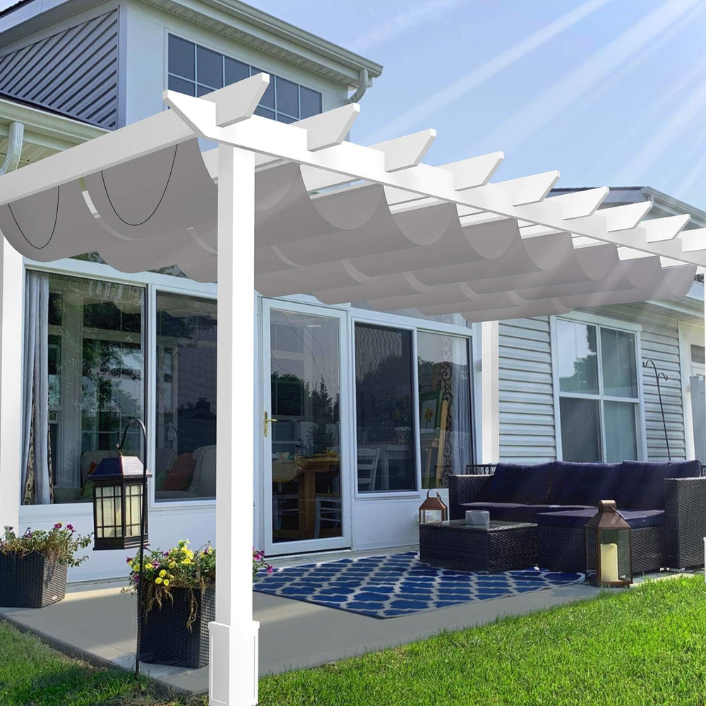 Patio 3'W x 12'L Waterproof Pergola Shade Cover Retractable Canopy Re...