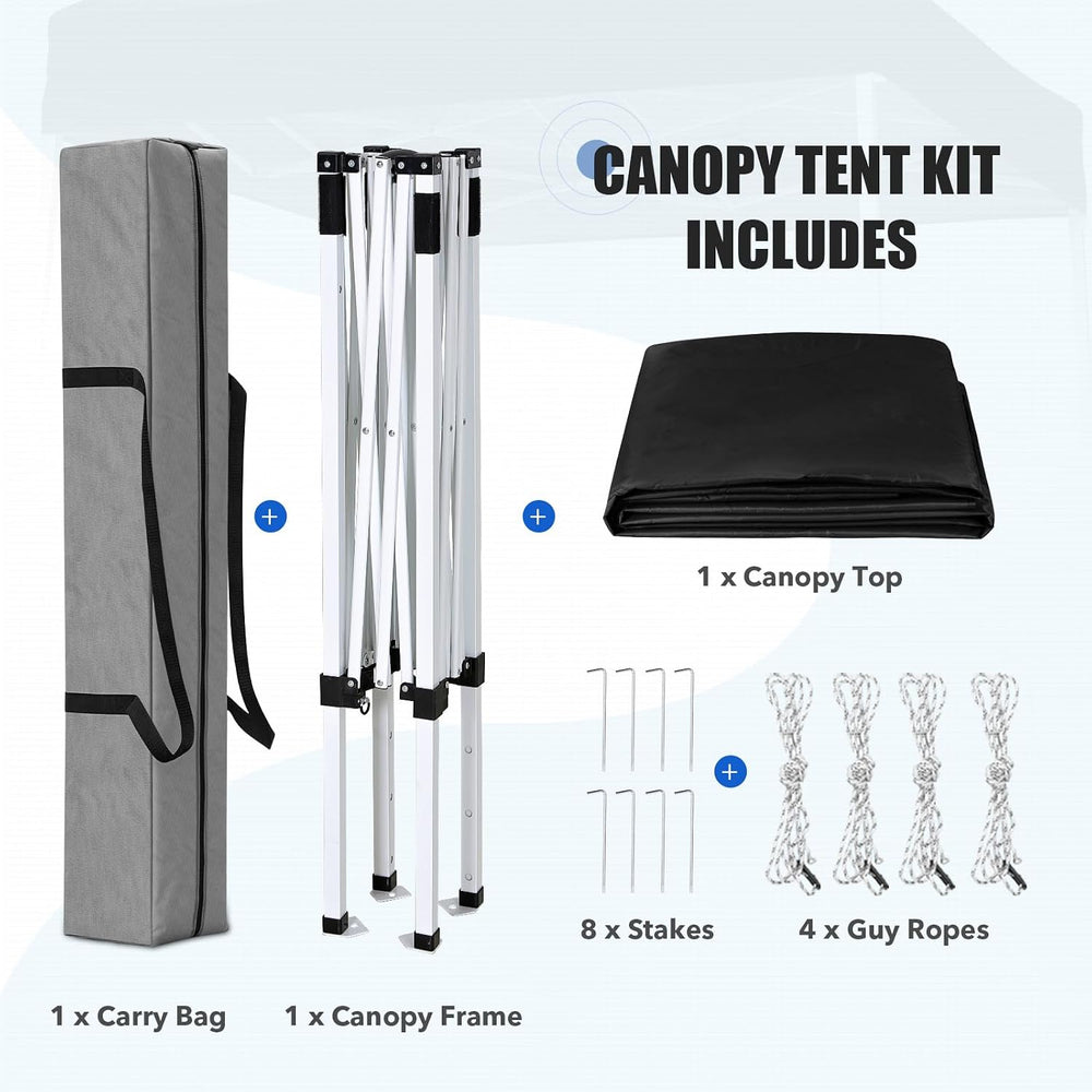 EAGLE PEAK 5x5 Pop Up Canopy Tent, Black