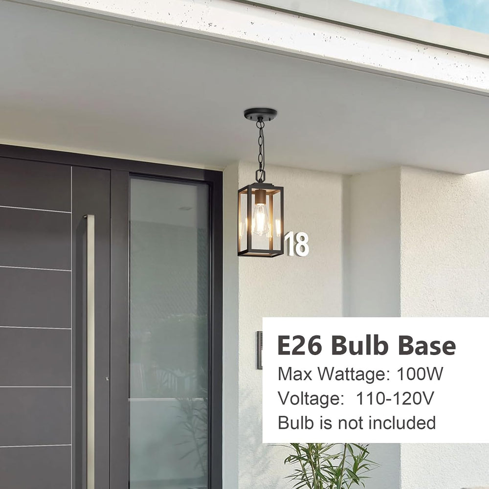 Modern Outdoor Pendant Light for Porch, Exterior Hanging Lantern