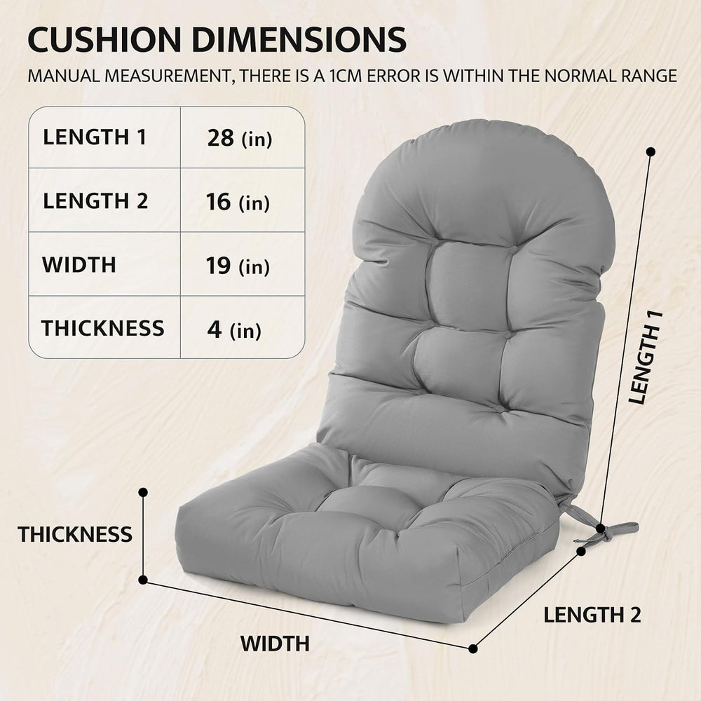 mudilun Adirondack Chair Cushion Waterproof 44x19x4in Rocking Chair Pads