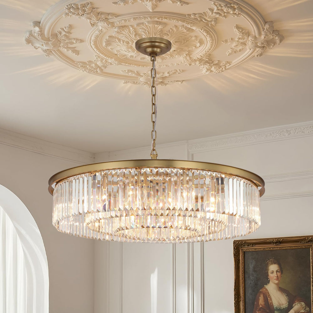 Large Crystal Chandelier Modern Luxury Pendant Ceiling Lights Fixture Antique...