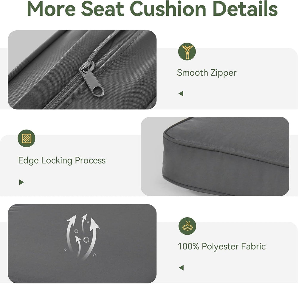 Aoxun Replacement Cushions for Outdoor Furniture, 14-Piece Outdoor Cushions f...