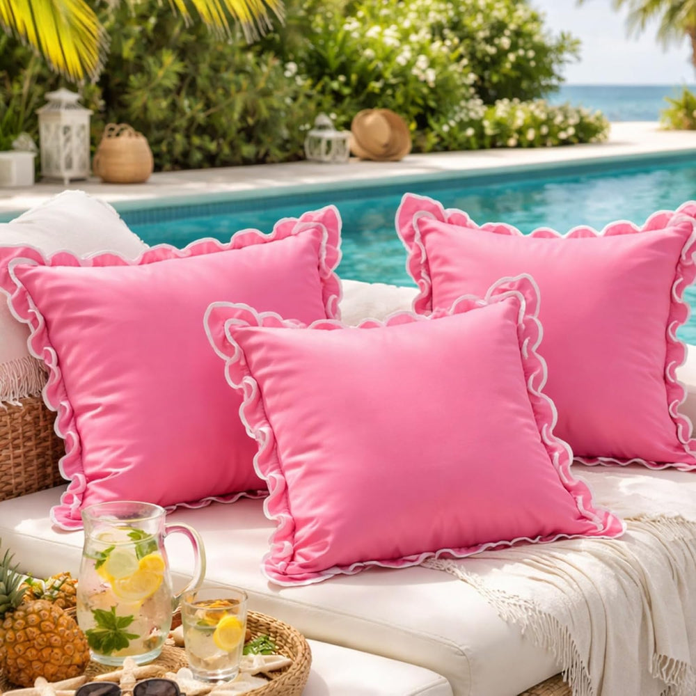 Novabright 4 Pack Outdoor Waterproof Pillow Covers Decorative Farmhouse Garde...