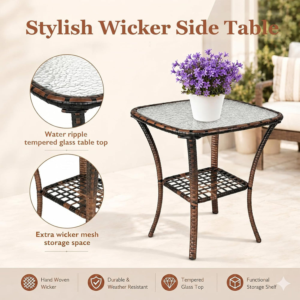 Outdoor Swivel Rocker Patio Chairs, 3 Piece Patio Furniture Set