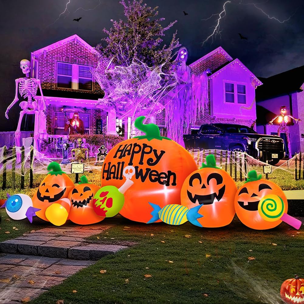 8FT Halloween Inflatable Decorations Outdoor, Halloween Decoration Outdoor In...