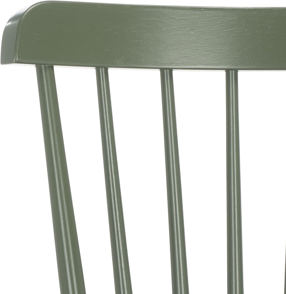SAFAVIEH Furniture - Galena Bar Stool Set of 2 - Dusty Green - Solid Wood - M...