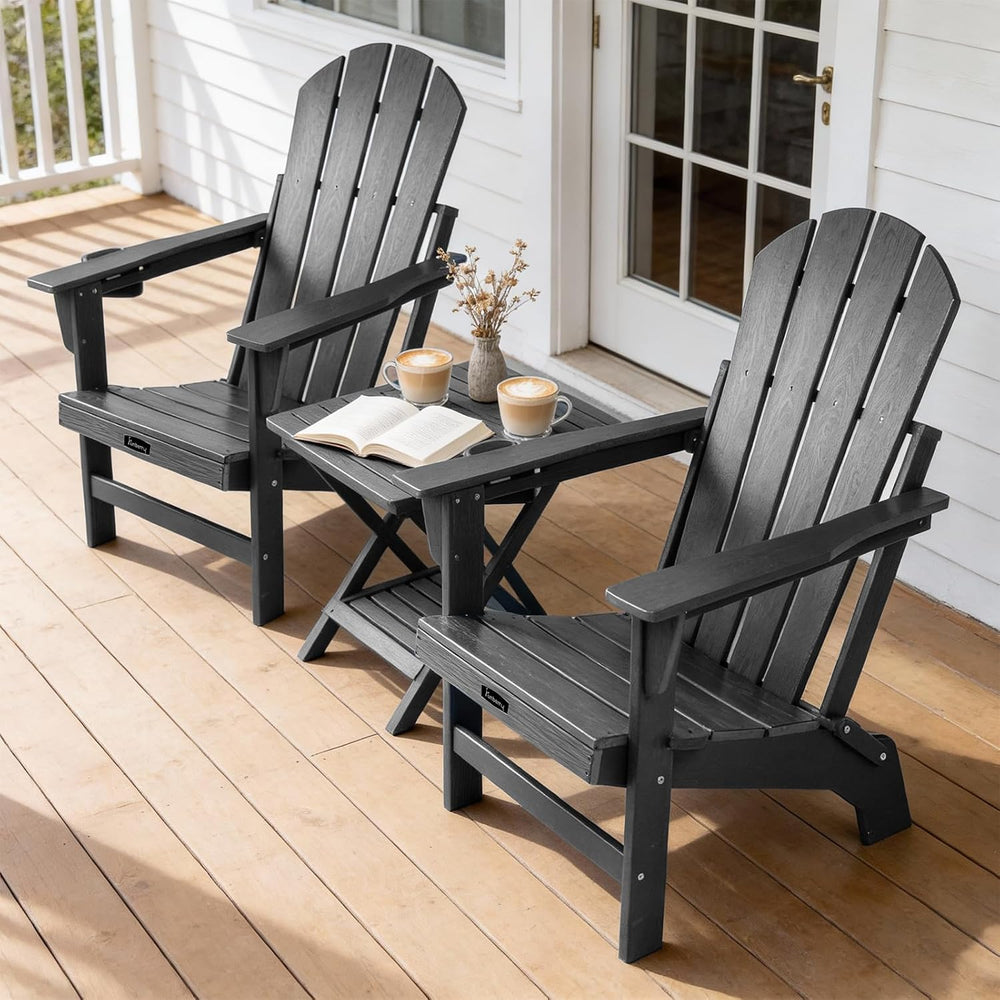 FUNBERRY Oversized Folding Adirondack Chair, Stable Fire Pit Chairs 400LBS