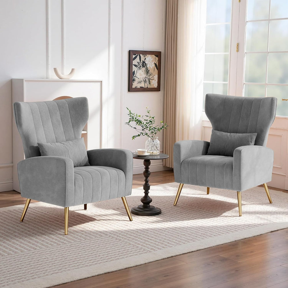 Nalupatio Modern Accent Chairs for Set of 4 Upholstered Velvet Fabric Reading...