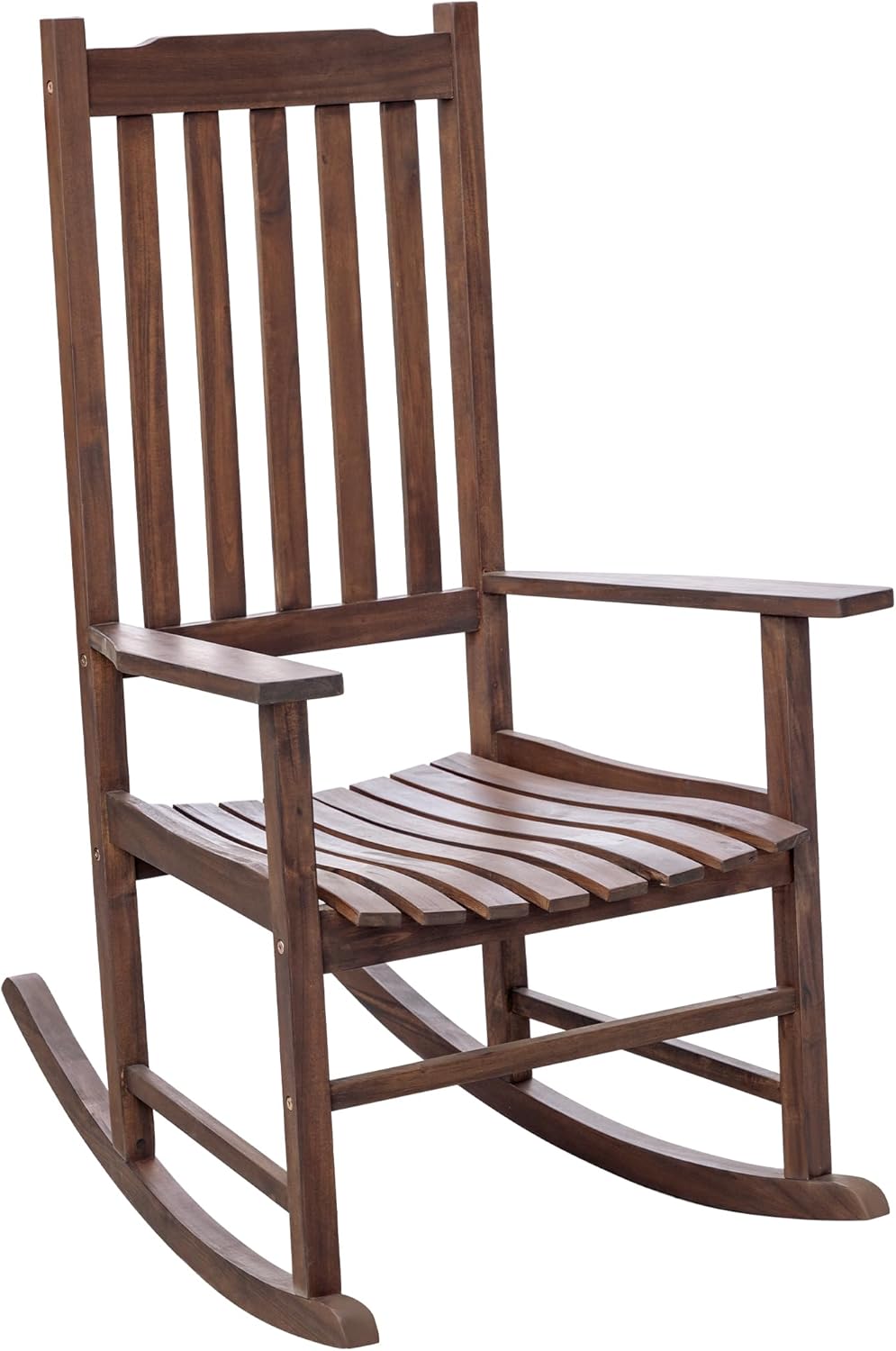 Flamaker Acacia Wooden Rocking Chair Outdoor Rocking Chair (Brown)