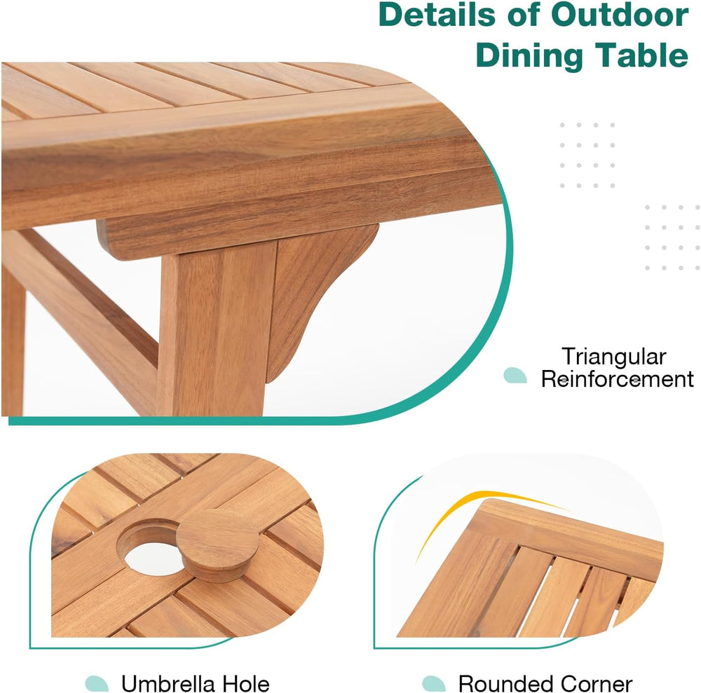 Patiorama 7 Piece Outdoor Dining Set, 55"-71" Wood Expandable Table...