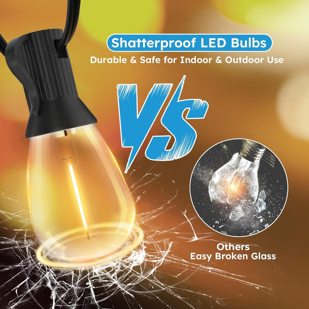 GvvooHome LED Outdoor String Lights, 200FT Waterproof Patio Lights with 62 Sh...