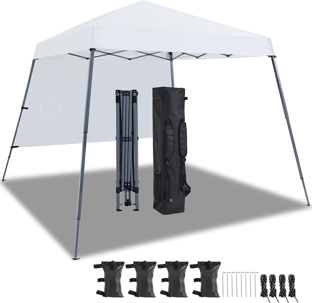 Yaheetech Slant Leg Pop Up Canopy 10x10 Base w/1 Sidewall White