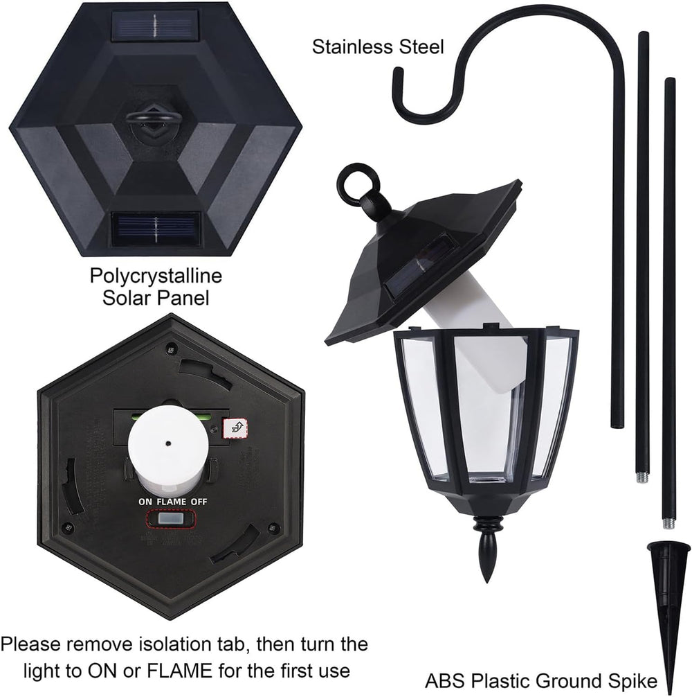 Dynaming 6 Pack Solar Halloween Flame Hanging Lights Outdoor, Flickering Flam...