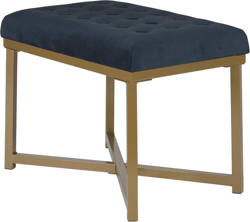 Homepop Home Decor | Upholstered Tufted Velvet Ottoman Bench | Ottoman Bench ...