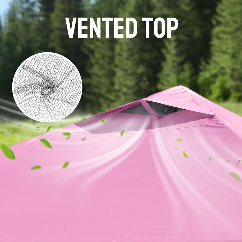 CROWN SHADES 10x10 Pop Up Canopy Tent,Outdoor Canopy, Pink
