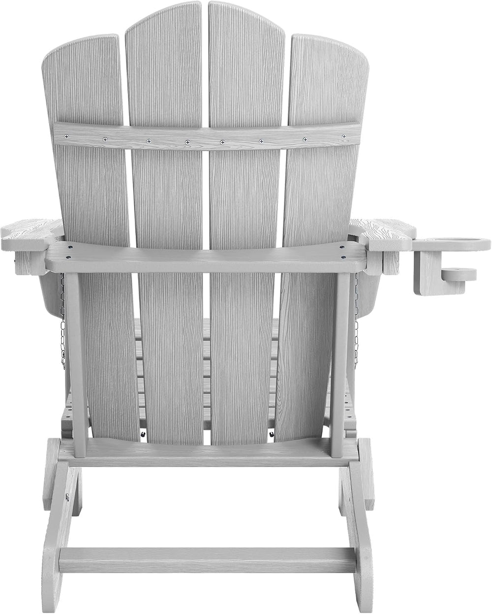 KINGYES Folding Adirondack Chair with Cup Holder, Silver Grey
