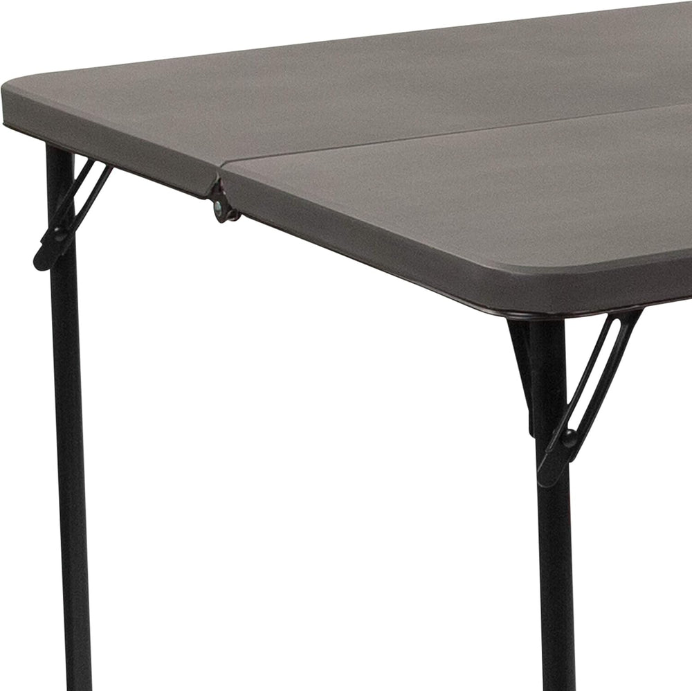 Flash Furniture 2.83-Foot Bi-Fold Dark Gray Plastic Folding Table