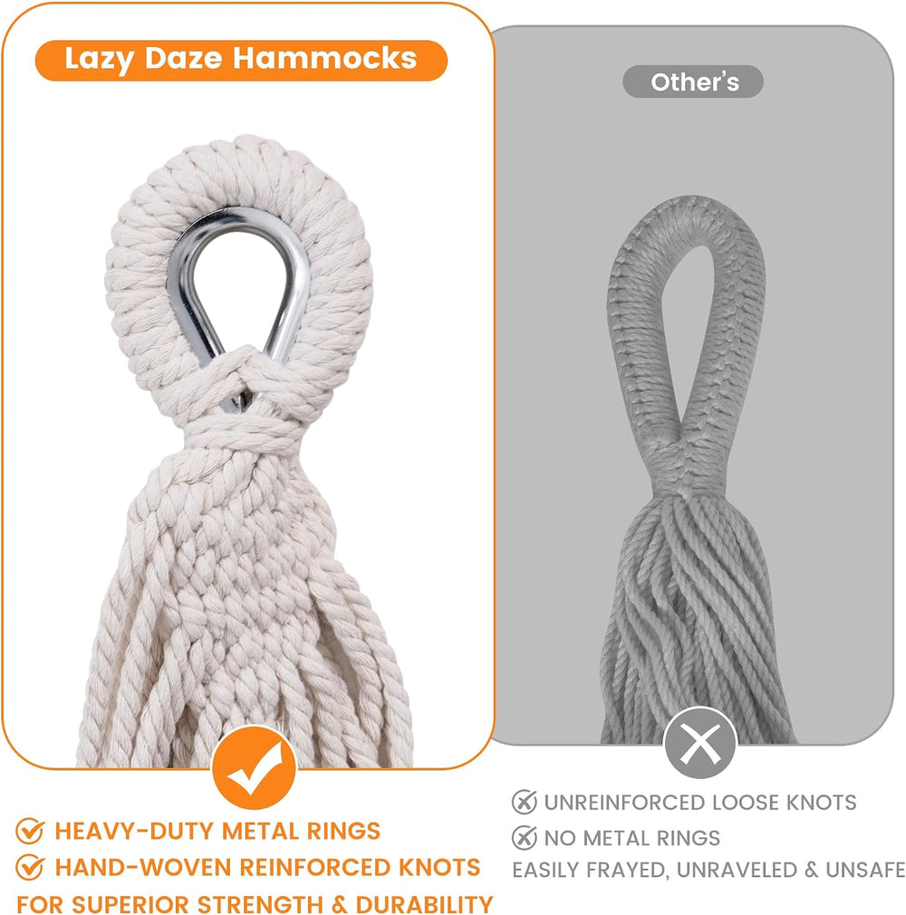 Lazy Daze XL Double Brazilian Hammock, Portable Cotton Camping Hammock