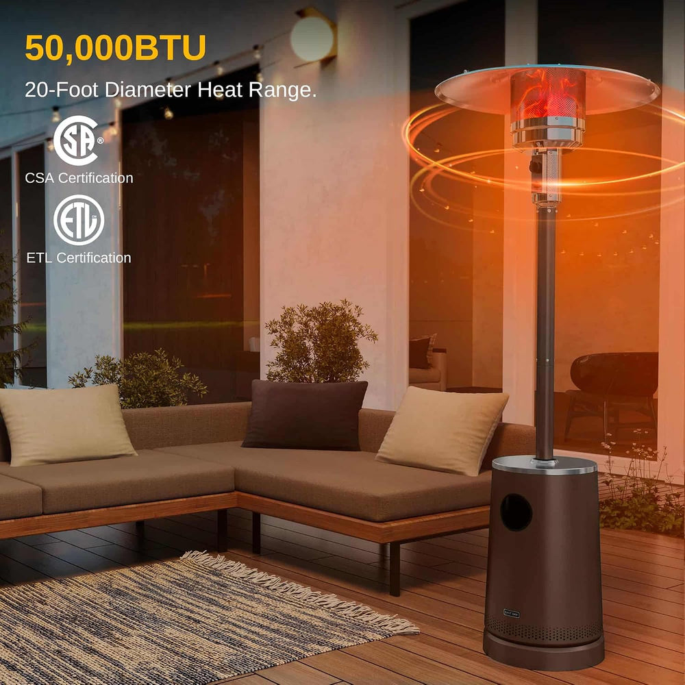 EAST OAK 50,000 BTU Patio Heater with Sand Box, Table Design, Double-Layer St...