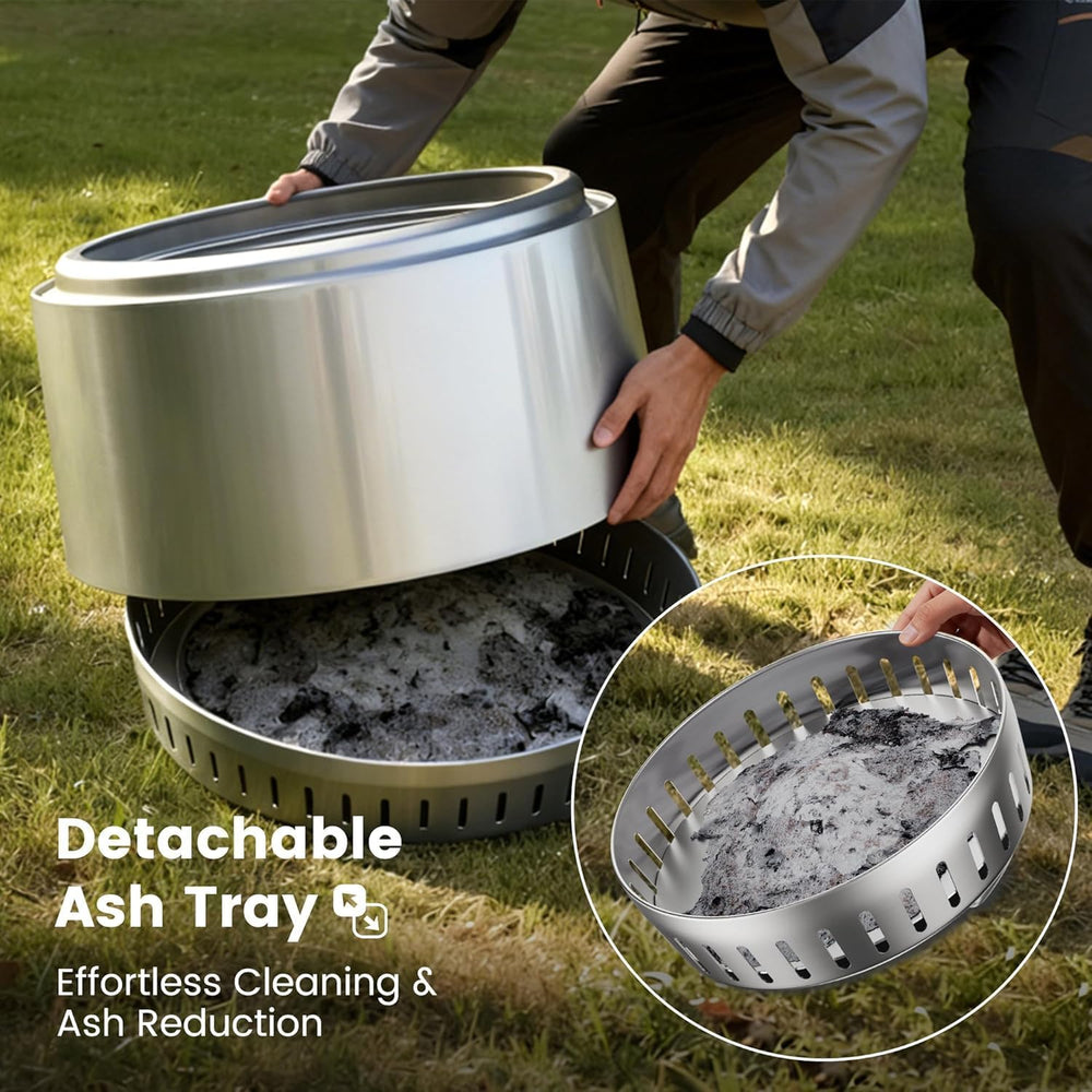 Outdoor Smokeless Fire Pit Stainless Steel Wood Burning Firepit