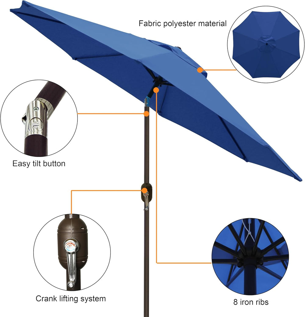 Blissun 9' Outdoor Patio Umbrella, Outdoor Table Umbrella, Yard Umbrella,...