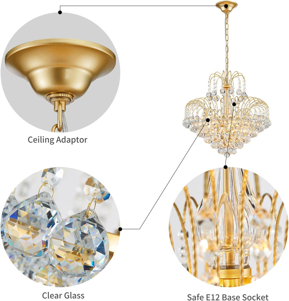 WUZUPS Crystal Chandelier Pendant Flushmount Ceiling Light Modern Lighting Fi...