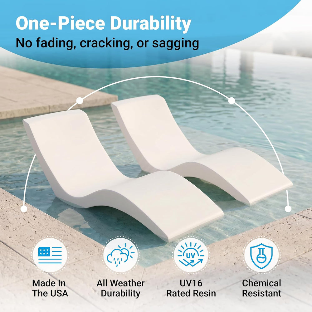 Aqua Outdoors Pool Lounge Chairs, Pool Chairs for in Pool, 9-in Water Depth