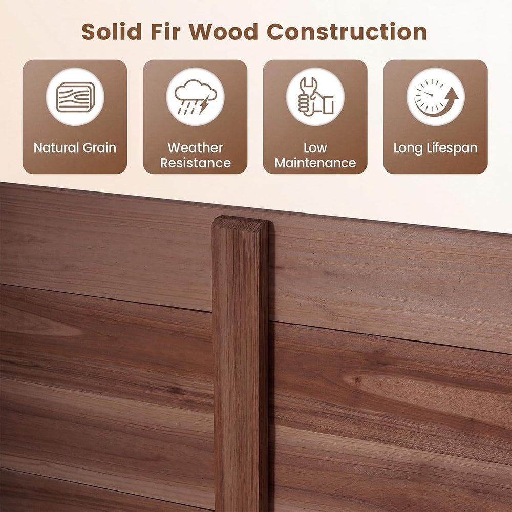 Giantex 3 Panels Wooden Privacy Fence with Stakes, 47" W x 45.5" H,...